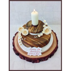 Wooden Hearts Luxury Cake