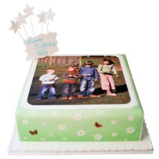 Daisies and Butterflies Photo Cake