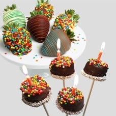 Happy Birthday Strawberries & Brownie Pops