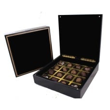 Glossy Wooden Box of 16 chocolates