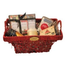 LUXURY CHOCOLATE Sleigh Hamper | Box of 4 fruit bars | Pack of handcrafted cookies | 175G rich alcohol free dense plum cake | Studded candle | 100G Pure Belgian chocolate coate buterscotch nuts