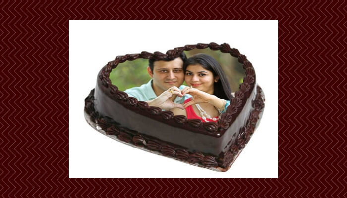 Heart Shape with Photo Cake