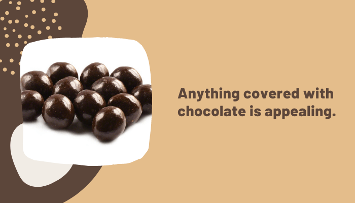 Anything covered with chocolate is appealing