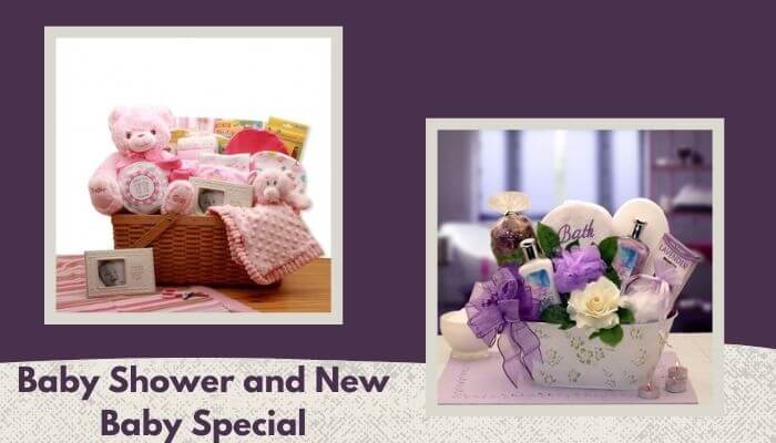 baby shower and new baby gift basket