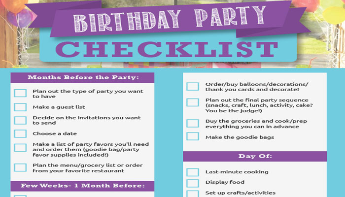 Birthday Party Planning List Birthday Party Planning List