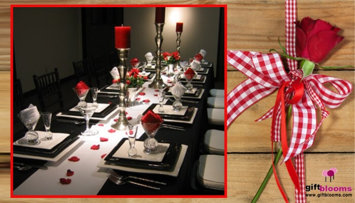 Black and White décor with Red accents