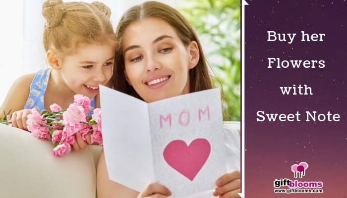 Buy her flowers with a Sweet Note