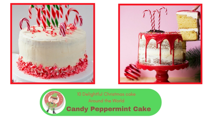 Candy cane peppermint and white chocolate cake 