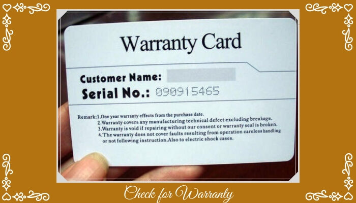 Check for Warranty