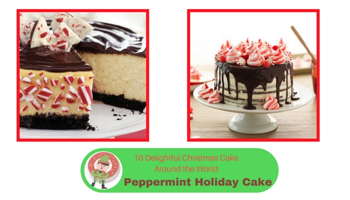 Chocolate peppermint holiday cake 