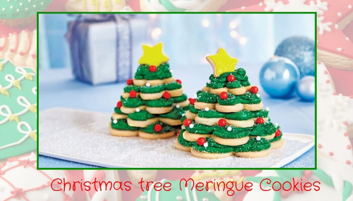 Christmas tree Meringue Cookies