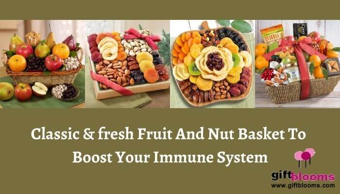 classic and fresh fruit and nuts basket to boost improve immune system banner