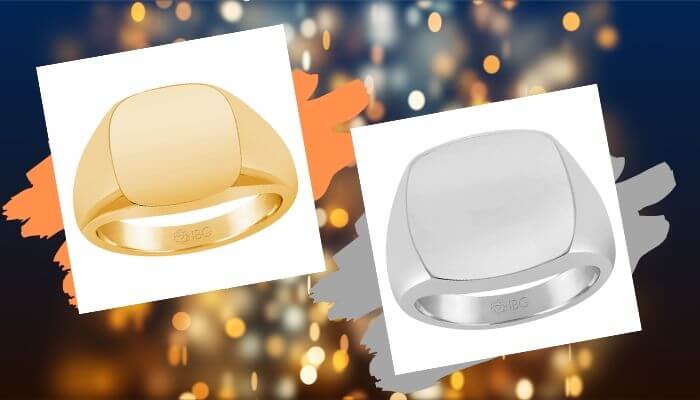 Cushion Satin Top Signet Ring