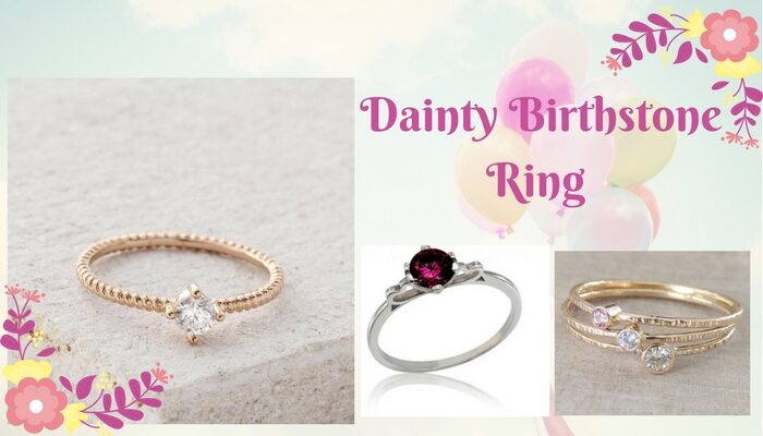 Dainty birthstone ring 