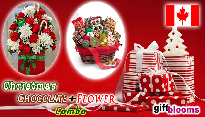 Christmas Chocolate + Flower Combo for Canadian People