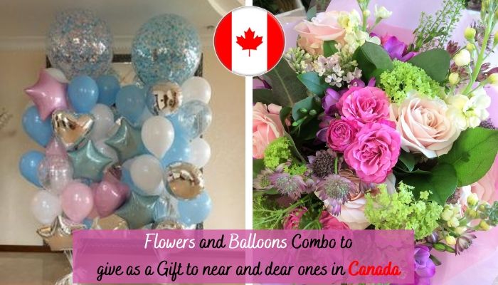 Flowers and Balloons Combo to give as Gift to Near and Dear ones in Canada