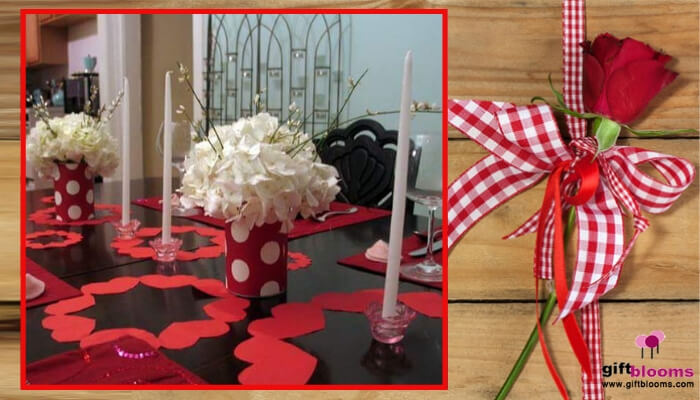 Fresh Flowers and Heart Decorations