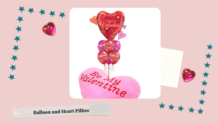 Balloon and Heart Pillow