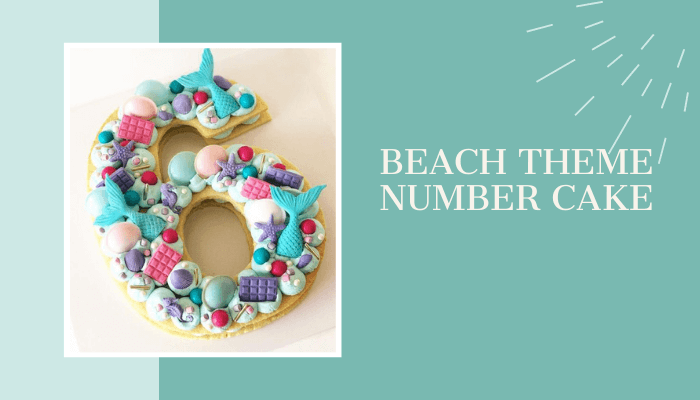 Beach Theme Number Cake
