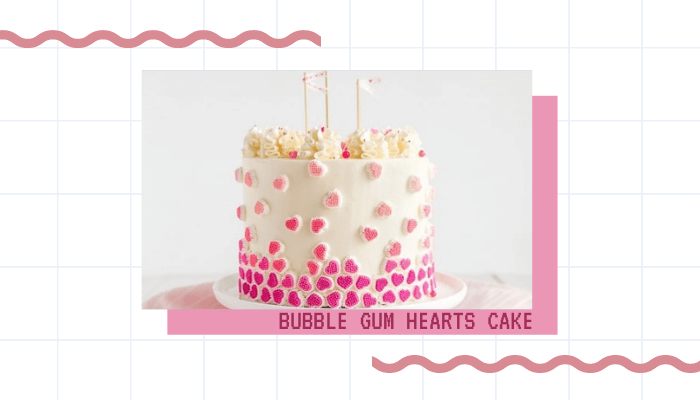 Bubble Gum Hearts Cake