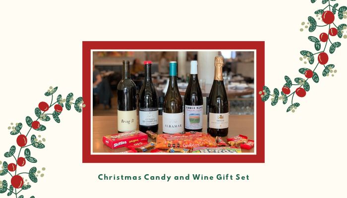 Christmas Candy and Wine Gift Set