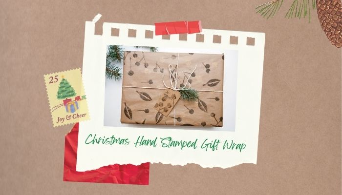 Christmas Hand Stamped Gift Wrap