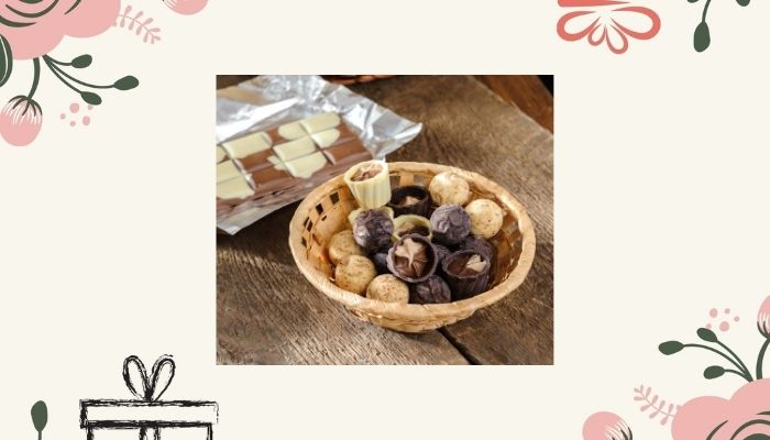 1) Dark and White Chocolate Basket