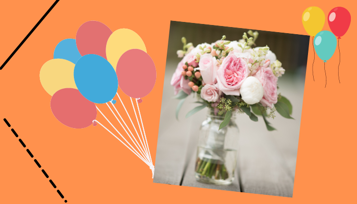 flower with balloons