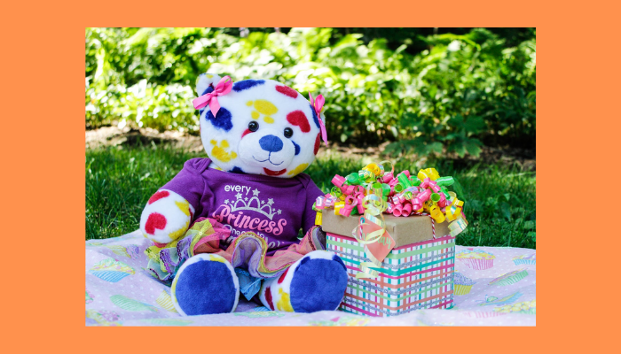 gift basket with teddy bear