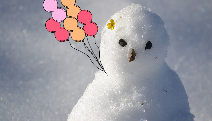 Balloon Snowman With Graduation Degree
