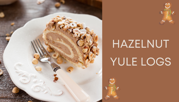 Hazelnut yule logs