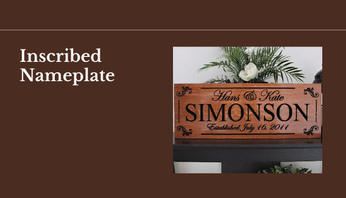 Inscribed Nameplate