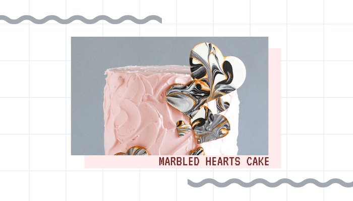 Marbled Hearts Cake