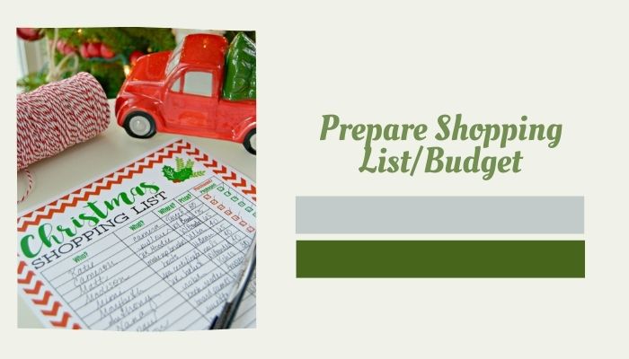 Prepare Shopping List/Budget