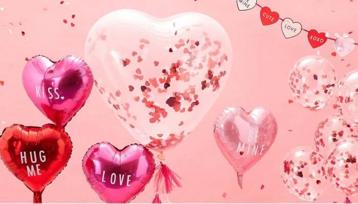 Heart-Shaped Confetti Balloons