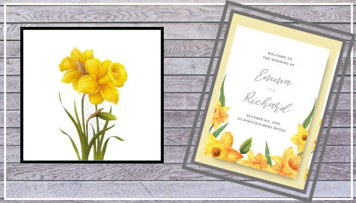 Invitation with Daffodil Invitation with Daffodil