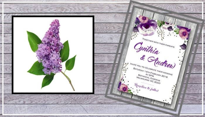 Invitation with Lilac Invitation with Lilac