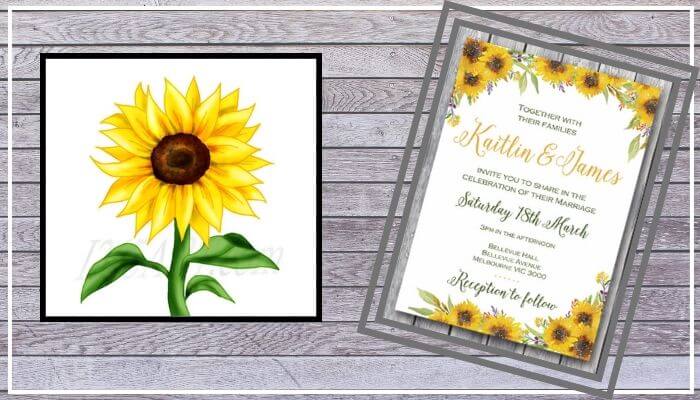 Invitation with Sunflower Invitation with Sunflower