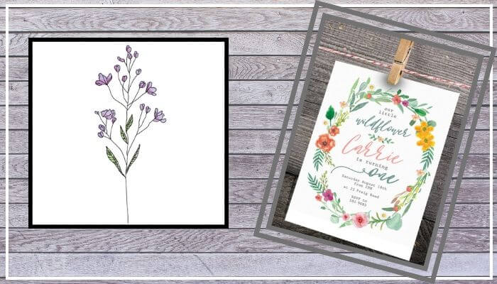 Invitation with Wildflower Invitation with Wildflower