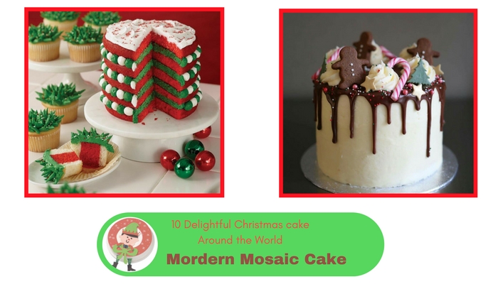 mordern mosaic style cake