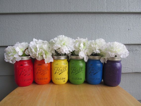 Rainbow Flowers Vase Centerpiece Rainbow Flowers Vase Centerpiece