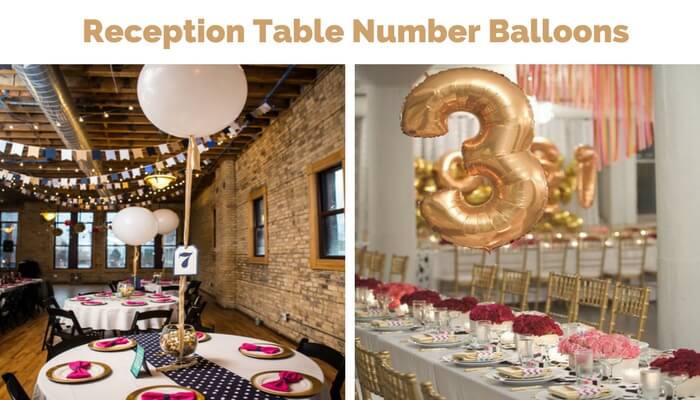 reception table number balloons