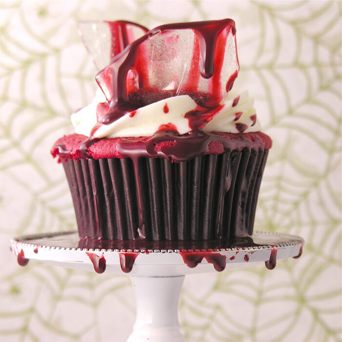 Red Velvet Broken Glass Cupcakes
