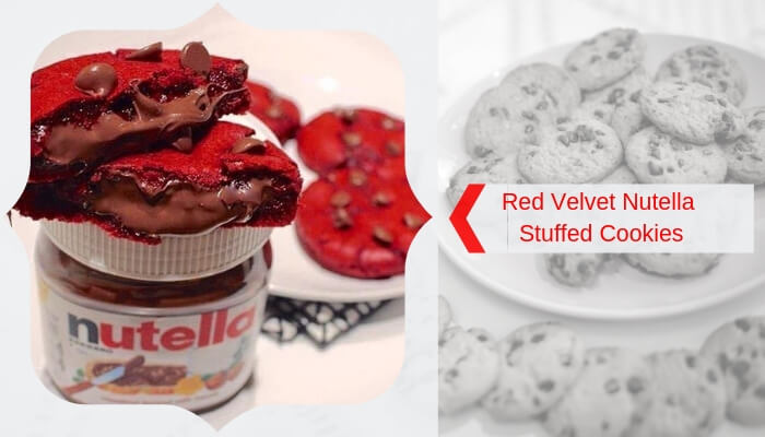 Red Velvet Nutella Stuffed Cookies