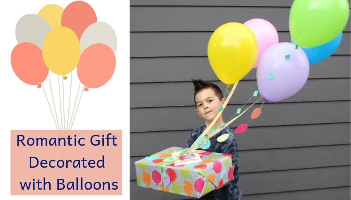 Romantic Gift decorated with Balloons