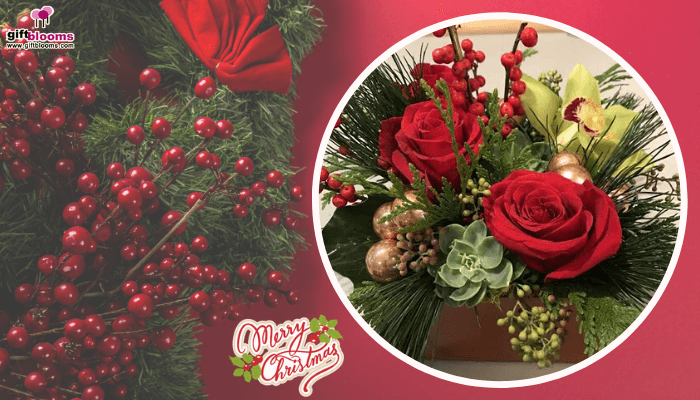 Rosy Red Christmas Bouquet