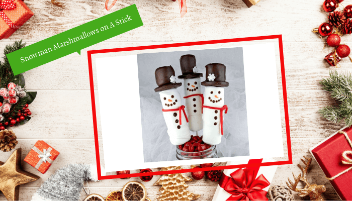 Snowman Marshmallows on A Stick