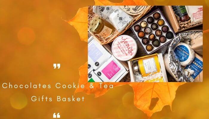 Chocolates Cookie and Tea Gifts Basket