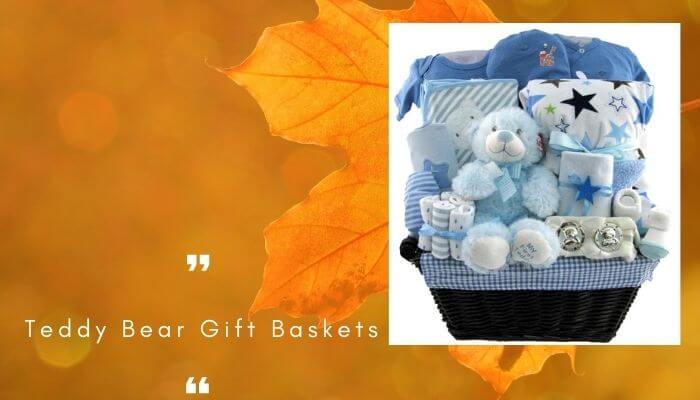 Teddy bear gift basket