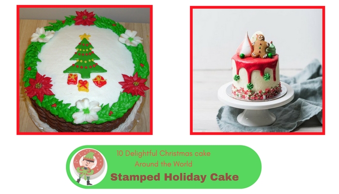 Stamped holiday cake 